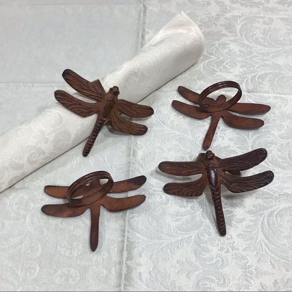 Other - 4 Rustic Heavyweight Dragon Fly Napkin Holder
